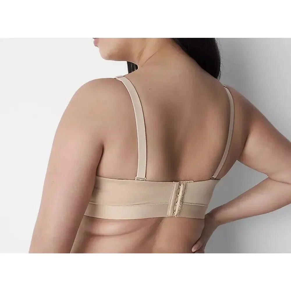 NWT Cacique Womens Comfort Bliss Bra 48DD Lightly Lined Multi Way Strapless Cafe